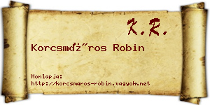 Korcsmáros Robin névjegykártya